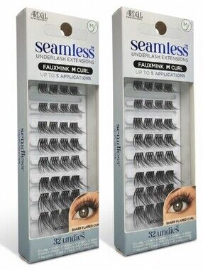 NWT Ardell Seamless Faux Mink M Curl Underlash Extensions Bundle 2 Packs